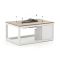 Cosiraw lounge vuurtafel 120x80x55cm - White (Blad = Old Teak Greywash) (incl. glas)