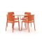 Forza Sile/Canzo ø 80cm dining tuinset 5-delig stapelbaar inklapbaar