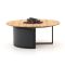 Cosiloft lounge vuurtafel ø120cm (h: 50cm) - Charcoal (Blad = Teak)