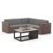ROUGH-C/Cosiraw hoek loungeset met vuurtafel 4-delig