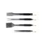 Boretti barbecue grill gereedsschapsset 4-delig (tang, spatel, vork, pincet) - Antraciet