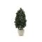 Designplants/Luca Lifestyle Laurier pyramide kunstplant (h:150cm) met Grigio New Egg bloempot - Groen (UV bestendig) (bloempot = Antique White)