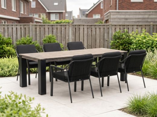 Tierra Outdoor Liv/ROUGH-X 240cm dining tuinset 7-delig stapelbaar
