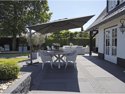 Shadowline Francisco zweefparasol 300x300cm - Charcoal Black (incl. kruisvoet, excl. tegels) (incl. beschermhoes)