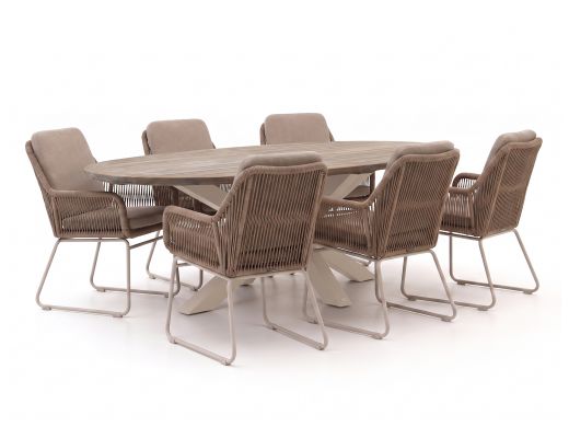 Intenso Isorella/ROUGH-Y Ellips 240cm dining tuinset 7-delig