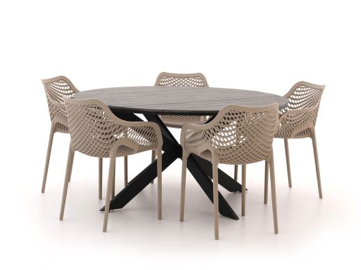 Forza Ripi/Fidenza ø149cm dining tuinset 6-delig stapelbaar