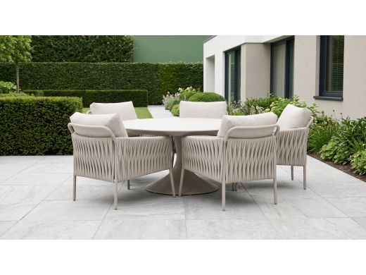 SUNS Fiave/Nova ø150cm low dining tuinset 6-delig