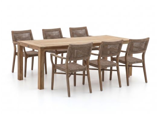 ROUGH-L Rope/ROUGH-S 220cm dining tuinset 7-delig stapelbaar