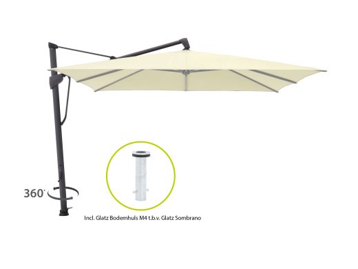 Glatz Sombrano S+ Easy zweefparasol 300x300cm