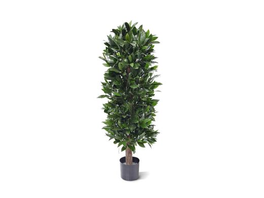 Designplants/Luca Lifestyle Laurier kolom kunstplant (h:125cm) met Ruvido Combi bloempot - Groen (UV bestendig) (bloempot = Sand)