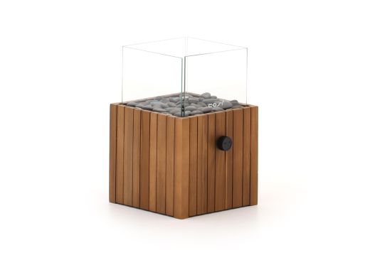 Cosiscoop Timber square gaslantaarn 20x20x30cm