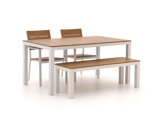 Bellagio Fidenza 160cm dining tuinset met bank 4-delig stapelbaar