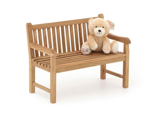 Kinder tuinbank 75x40x56cm/KiKabeer Groot 30cm Bruin