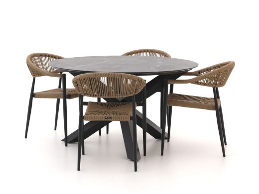 Manifesto Belpasso/Lodola ø130cm dining tuinset 5-delig stapelbaar