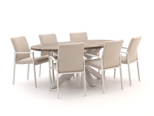 Il Tempo Cetona/Induno Ellips 200cm dining tuinset 7-delig stapelbaar