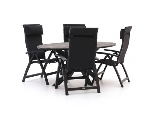 Bellagio Fermo/Fidenza ovaal 180cm dining tuinset 5-delig verstelbaar