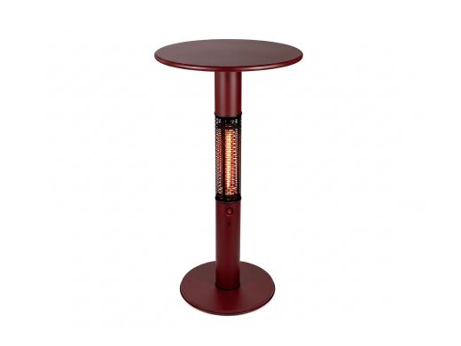 Monti HeatLine Vibe bartafel met terrasverwarmer 1500W ø60cm (h: 110cm) - Red
