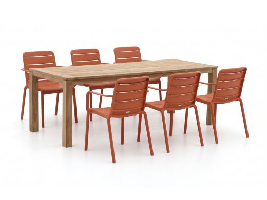 Forza Narni/ROUGH-S 220cm dining tuinset 7-delig stapelbaar