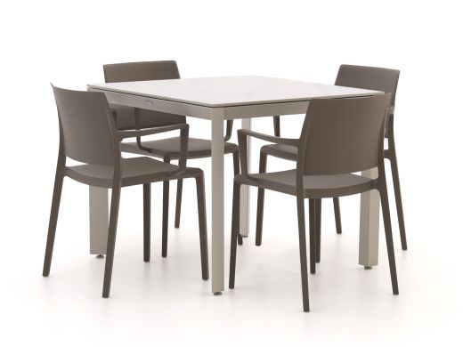 Forza Sile/Sestino 90cm dining tuinset 5-delig stapelbaar