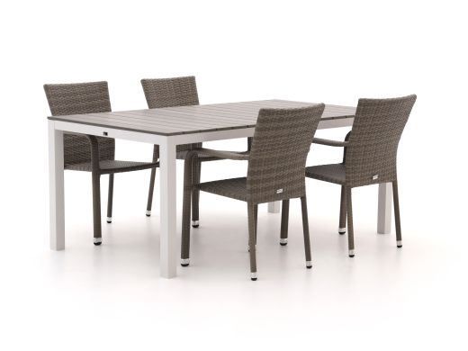 Forza Fossano/Fidenza 183cm dining tuinset 5-delig stapelbaar