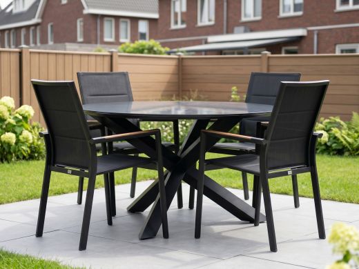 Bellagio Albinea/Lodola ø130cm dining tuinset 5-delig stapelbaar