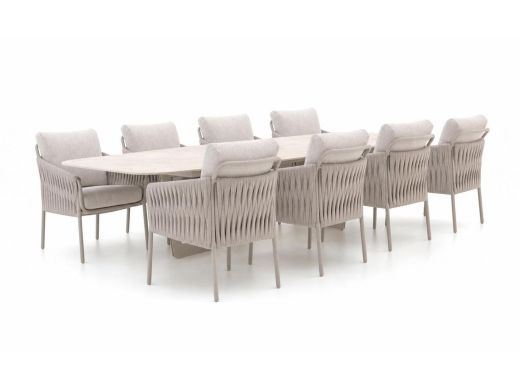 SUNS Fiave/Palermo 280cm low dining tuinset 9-delig