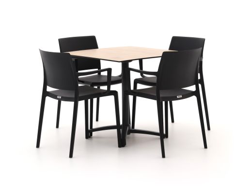Forza Sile/Canzo 80cm dining tuinset 5-delig stapelbaar inklapbaar
