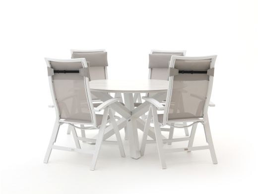 Bellagio Lugo/Lodola ø 130cm dining tuinset 5-delig verstelbaar