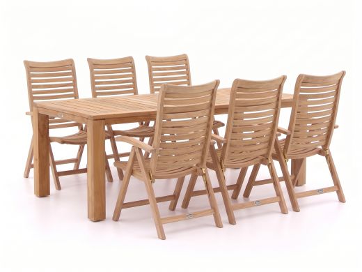 Sunyard Corby/Buxton 220cm dining tuinset 7-delig verstelbaar