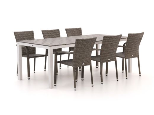 Forza Fossano/Fidenza 220cm dining tuinset 7-delig stapelbaar