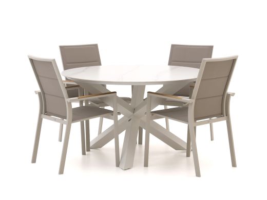 Bellagio Albinea/Lodola ø130cm dining tuinset 5-delig stapelbaar