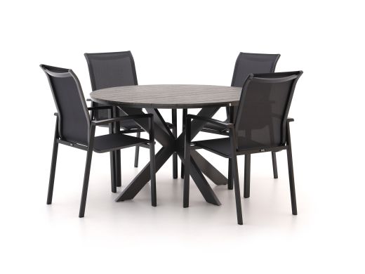 R&S Design Centallo/Fidenza ø 126cm dining tuinset 5-delig stapelbaar