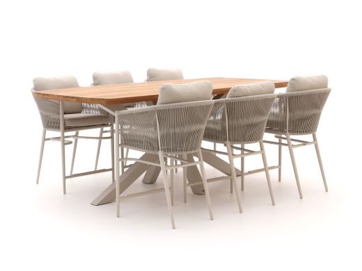Bellagio Mineo/Induno Deens Ovaal 220cm high dining tuinset 7-delig