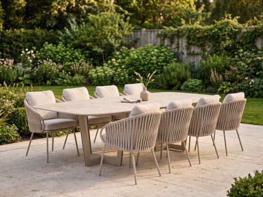 SUNS Dolce dining tuinstoel - Taupe - Naturel - Bruin - Rope (touw)