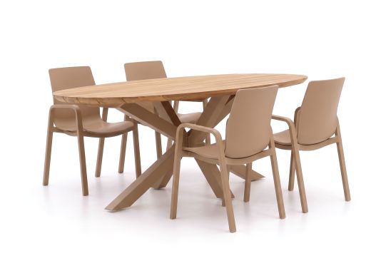 Hartman Flow/San Sebastian 200cm dining tuinset 5-delig stapelbaar