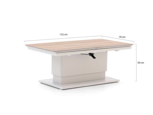 Bellagio Alimini lounge/dining tuintafel 132/182x70x51/67.5cm verstelbaar uitschuifbaar