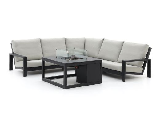 Bellagio Vezzano/Cosi 100cm hoek loungeset met vuurtafel 4-delig