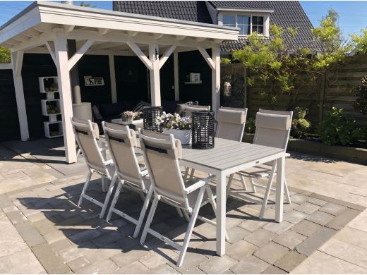 Bellagio Avenza/Fidenza 220cm dining tuinset 7-delig verstelbaar
