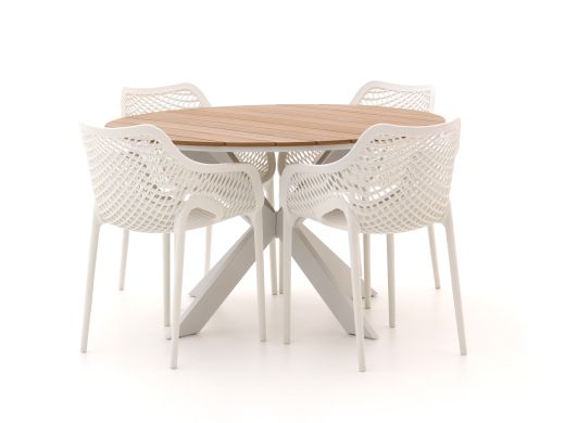 Forza Ripi/Fidenza ø126cm dining tuinset 5-delig stapelbaar