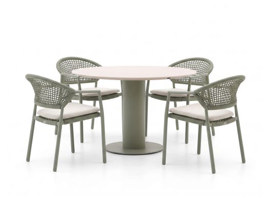Hartman Taragona/Girona ø120cm dining tuinset 5-delig stapelbaar