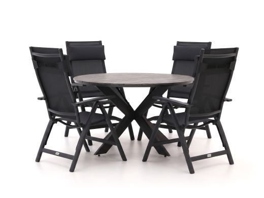 Bellagio Avenza/Fidenza ø126cm dining tuinset 5-delig verstelbaar