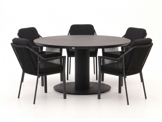 Tierra Outdoor Liv/La Fonte Ø150cm dining tuinset 6-delig stapelbaar