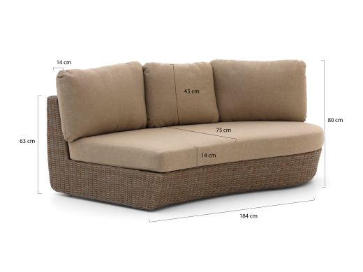 Intenso Santa Ninfa loungemodule linkerarm 184,5cm
