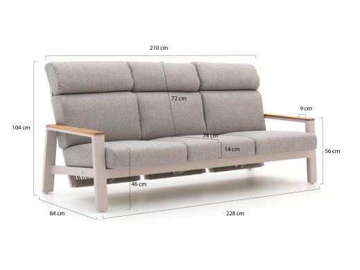 Bellagio Ledrotta lounge tuinbank 3-zits 228cm