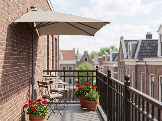 Shadowline balkonparasol 210x130cm - Light Taupe (excl. voet) (incl. beschermhoes)