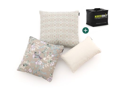 Sierkussen set Soft Floral Light Naturel