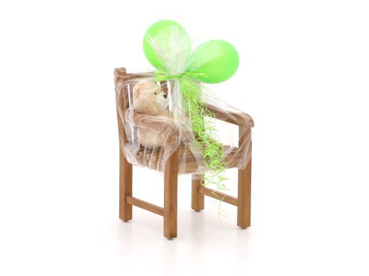 Kinder tuinstoel 35x40x56cm/KiKabeer Groot 30cm Bruin
