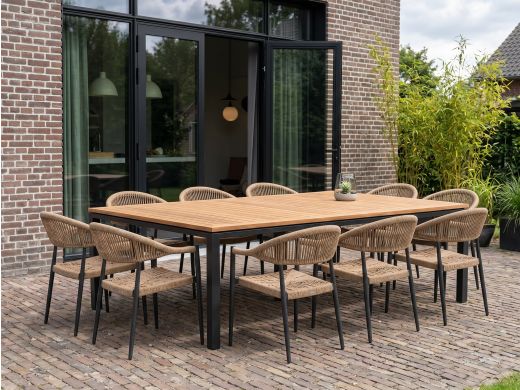 Manifesto Belpasso/Linosa 240x160cm dining tuinset 11-delig stapelbaar