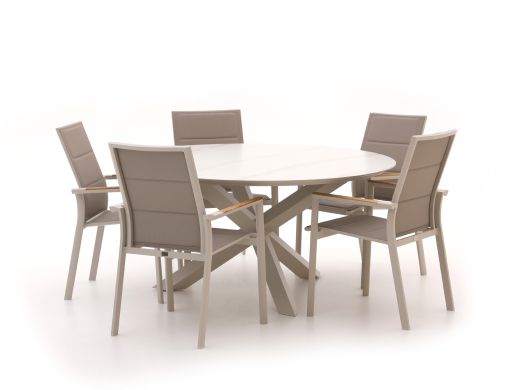Bellagio Albinea/Lodola ø150cm dining tuinset 6-delig stapelbaar
