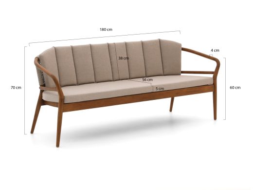 Bellagio Brasimone lounge tuinbank 3-zits 188cm